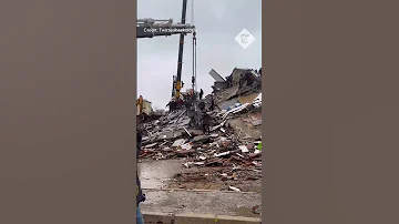 Moment Building Collapses In Turkey As Rescuers Continue Earthquake Searches 
