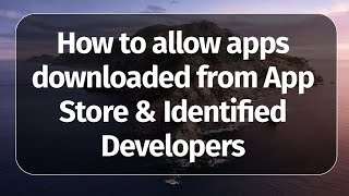 How to allow apps downloaded from App Store & Identified Developers on Mac 2020