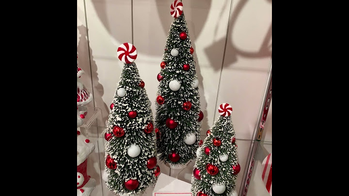 Raz Set of 3 Peppermint Bottle Brush Christmas Tree 4215507