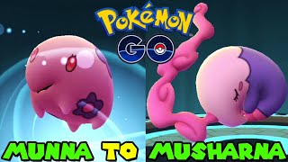 Evolving MUNNA to MUSHARNA in Pokemon Go