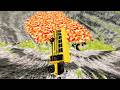 TRANSPORTING PIXAR CARS & FRUITS WITH COLORED & JOHN DEERE vs CLAAS vs TRACTORS - BeamNG.drive #983