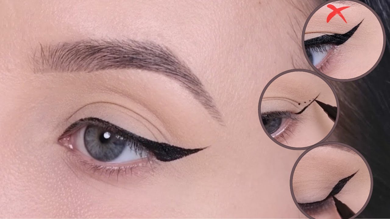 اسهل واسرع طريقة لرسم الايلاينر للعيون المبطنه (خطوة بخطوة)