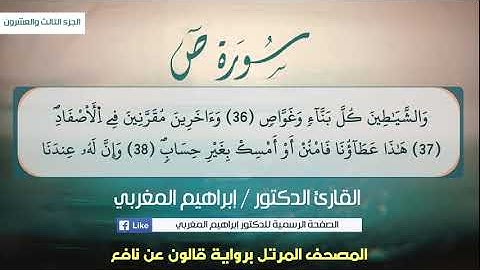 38- ص .. برواية قالون عن نافع .. القارئ د. إبراهيم المغربي
