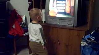 Theron dancing to Veggietales