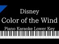 【Piano Karaoke】Color of the Wind / Disney【Lower Key】