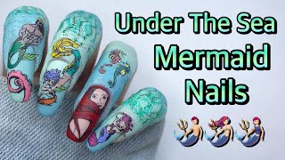 Under The Sea/Mermaid Nails | Reverse Stamping Nail Art | Nails And Hand Art | Crazy Nail Art | 2020