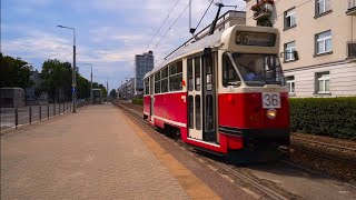 Poland, Warsaw, Heritage Tram 36 Ride From Plac Wilsona To Metro Ratusz Arsenał