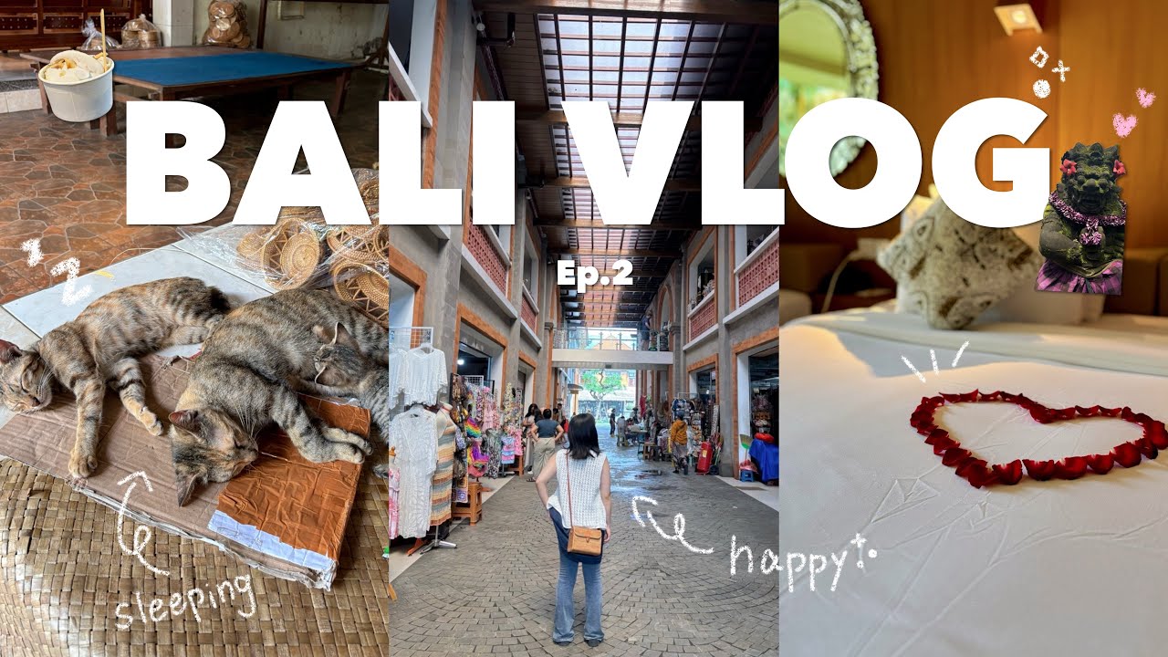 【バリ Vlog】初めてのバリ島🏝️ウブドでショッピング🛒🛍️現地の方とお別れで涙の会😭Ep.2/アタバッグ/リゾートホテル/ケチャダンス/ウブド王宮/ウブド市場/ウォーターパレス/ココナッツアイス