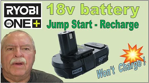 Ryobi 18v dead battery jump recharge
