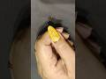yellow nail with maroon glitter art/307