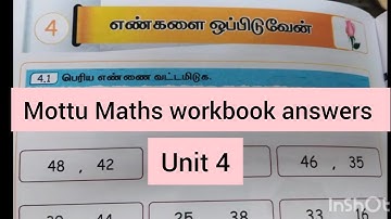 Unit 4 Mottu Maths workbook answers Ennum Ezhuthum25-26 class 2 Term 1