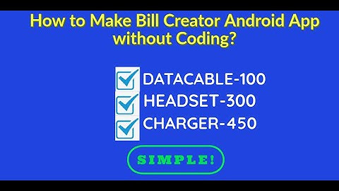 How to Make Bill creator app without Coding I Invoice app I How to use CheckBox in MIT App Inventor?