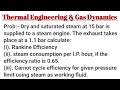 Numerical Problem based on Rankine cycle ll Thermal Engineering and Gas Dynamics ll Mechanical Engg.