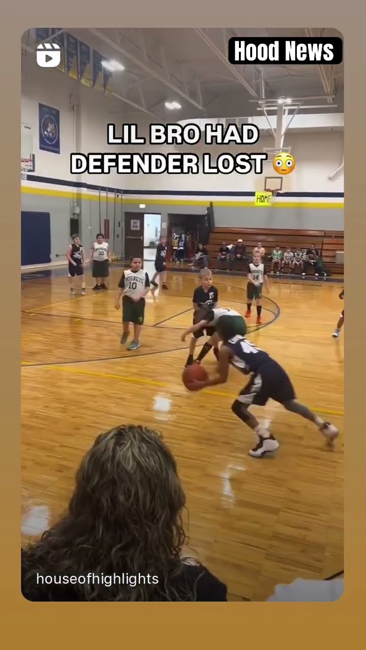 Lil bro had defender lost #hoodnews #basketball #omg #JohnCampbell #crossover #anklebreakers #wow