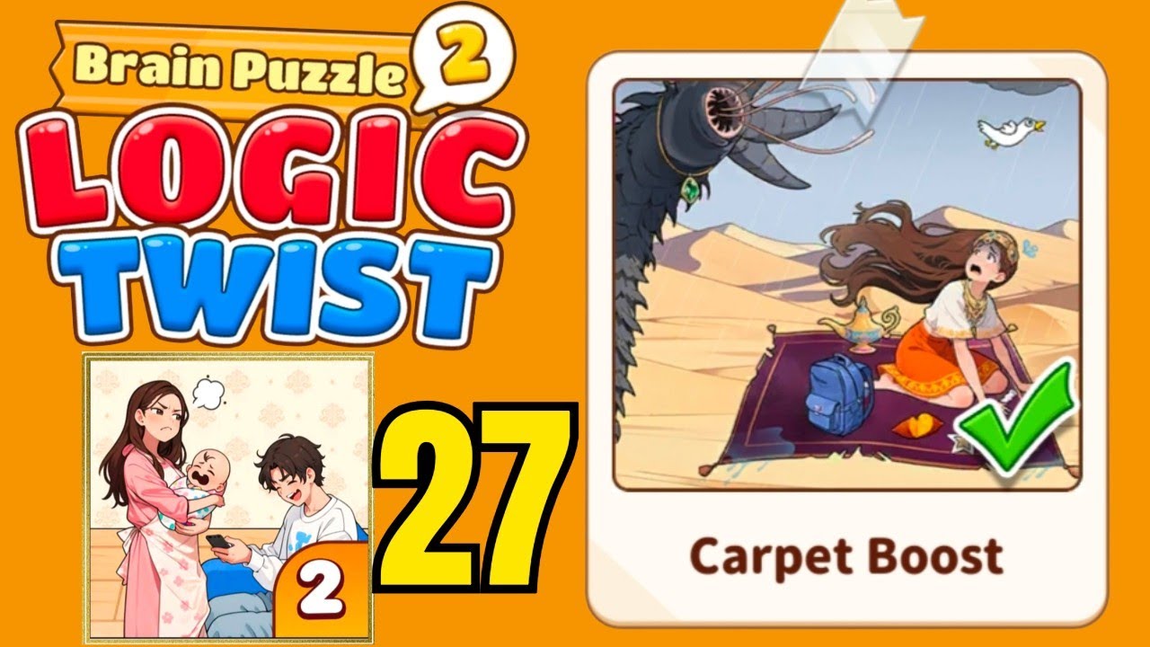 Brain puzzle 2 logic twist level 27 solution walkthrough ( carpet boost ...
