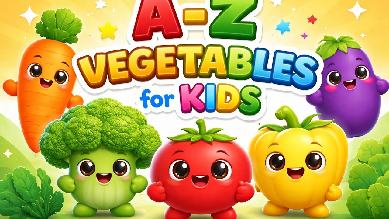 A–Z Vegetables for Kids | Learn Vegetable Names with Cute Baby Cartoons | Preschool Learning