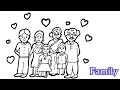 Joint family drawing  how to draw a joint family easy