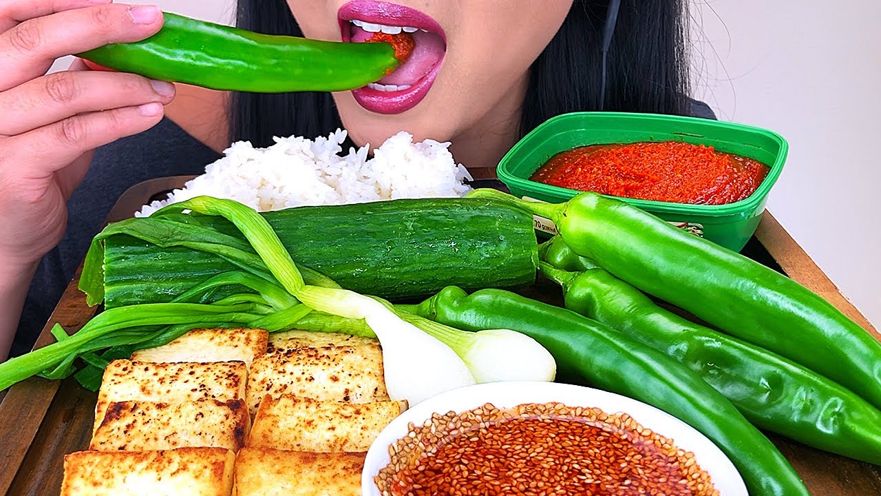 ASMR PEPPER & TOFU RICE PLATTER | ASMR Phan
