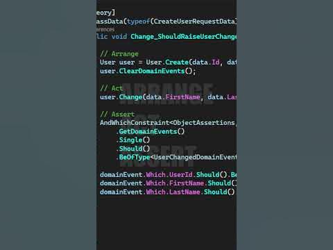 Use The Arrange - Act - Assert Pattern For Better Unit Tests #shorts ...