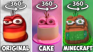 360° VR oi oi oi Red Larva Original vs Cake vs Minecraft