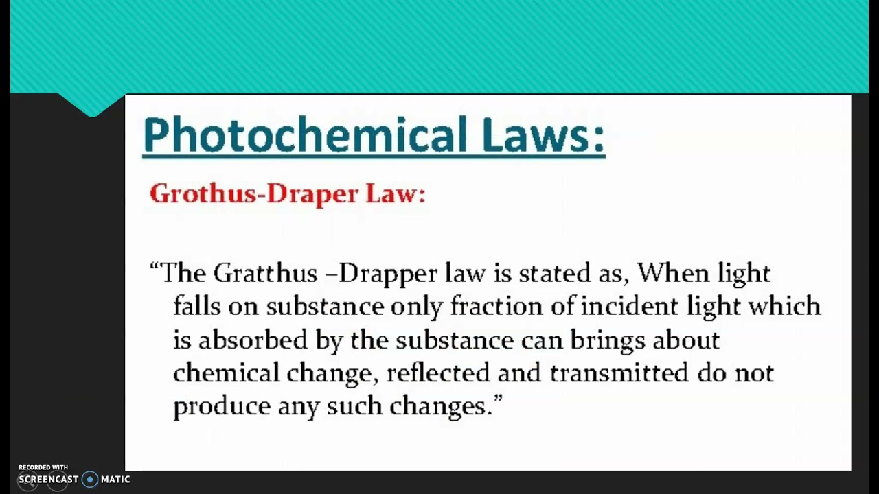 PHOTOCHEMISTRY - PART 1