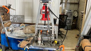 Custom press brake with Harbor Freight air powered bottle jack!