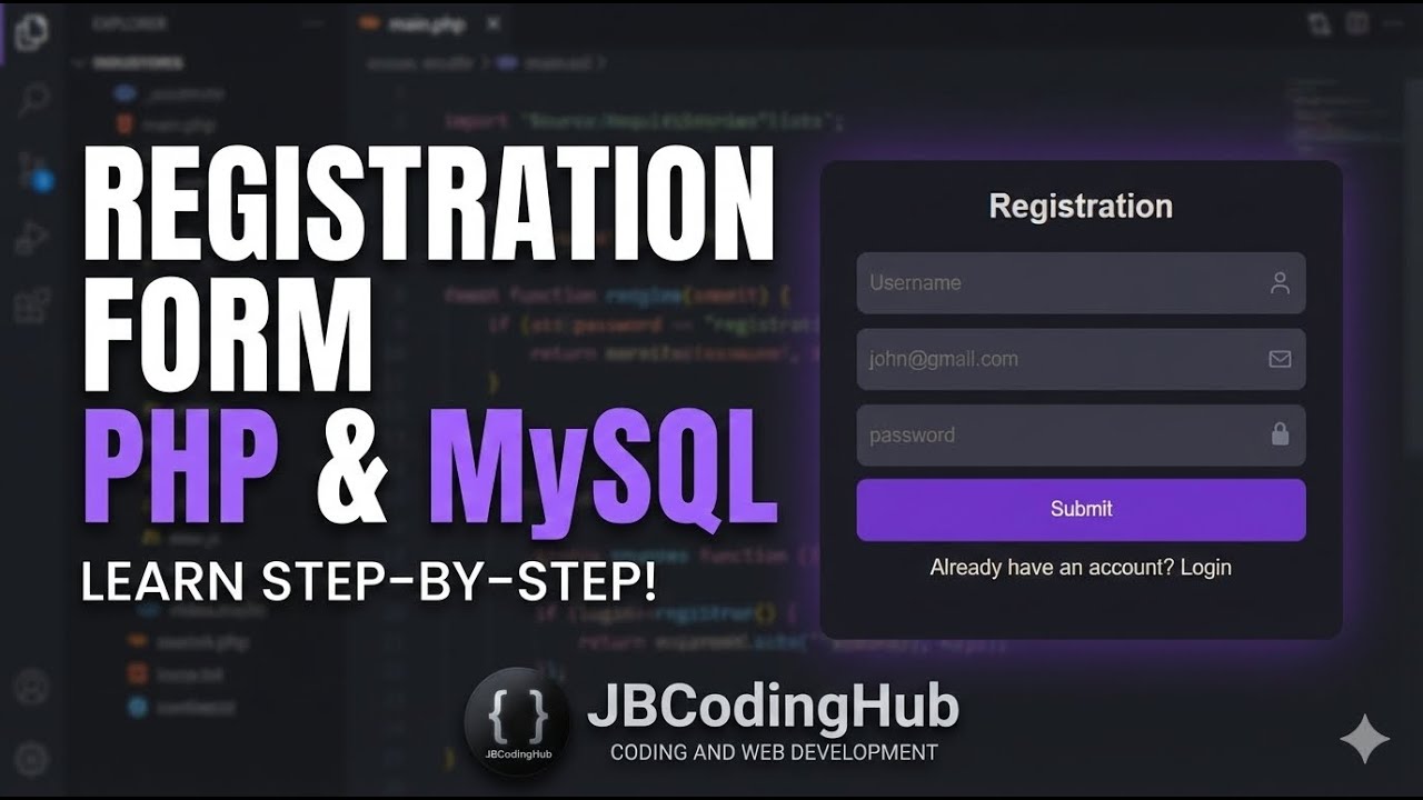 Registration Form Using PHP and MySQL | Complete Beginner Tutorial ...