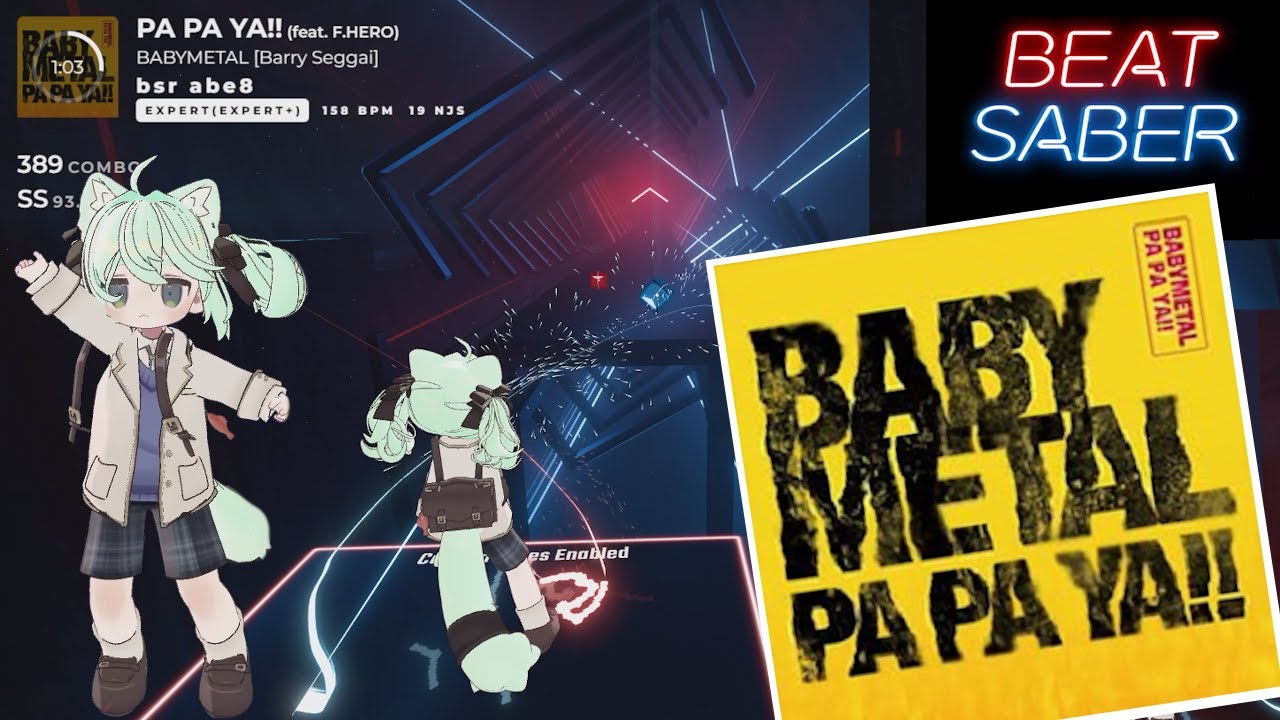 [Beat Saber] PA PA YA!!(feat. F.HERO)/BABYMETAL - Expert(1347/1351 - SS - 92.44%)