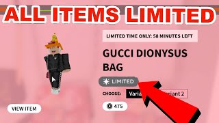 ALL ROBLOX GUCCI ITEMS ARE LIMITED (CONFIRMED)