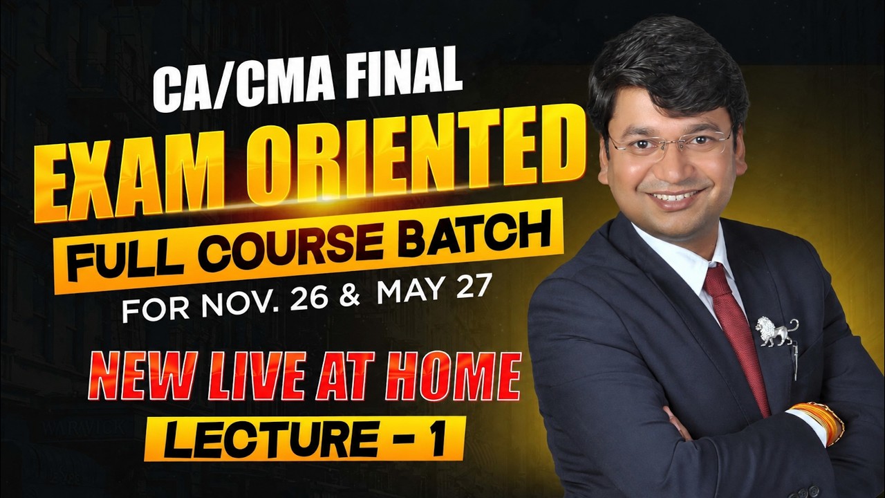 CA/CMA Final IDT - Exam Oriented Full Course | New Live at Home Batch ...