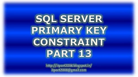 Create, Alter, Drop Primary key constraint in SQL Server - Part 13