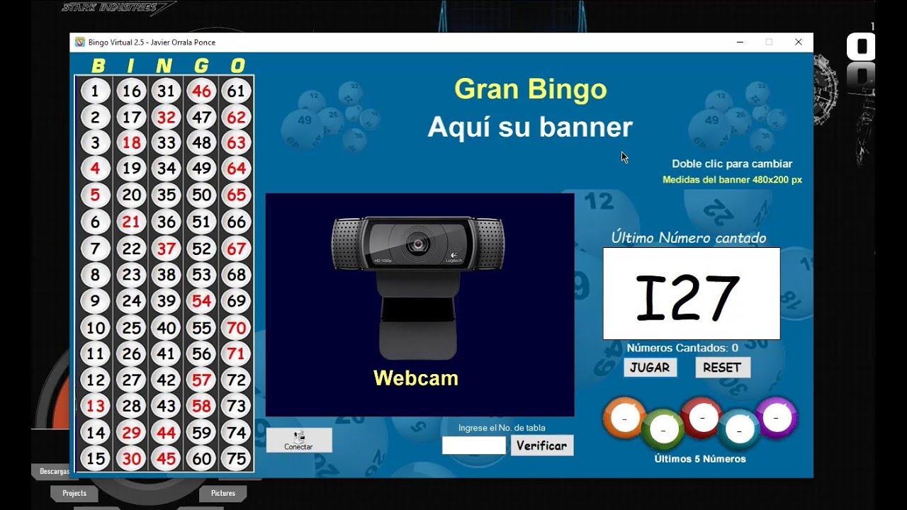 Bingo virtual con verificador de tabla