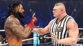 WWE 2K24 Brock Lesnar Special Guest Referee In Roman Reigns Match screenshot 5