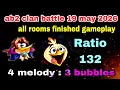 Angry birds 2 clan battle 19 may 2026 15 rooms finished Ratio 132 #ab2 clan battle today
