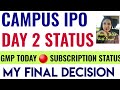 CAMPUS IPO LIVE STATUS | GMP | AM I APPLYING? | LATEST UPDATE | PAYAL
