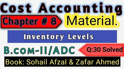 B.com-II|Cost Accounting|Material Costing|Inventory level|Problem 8-30 sovled|Cost by Zafar Ahmed