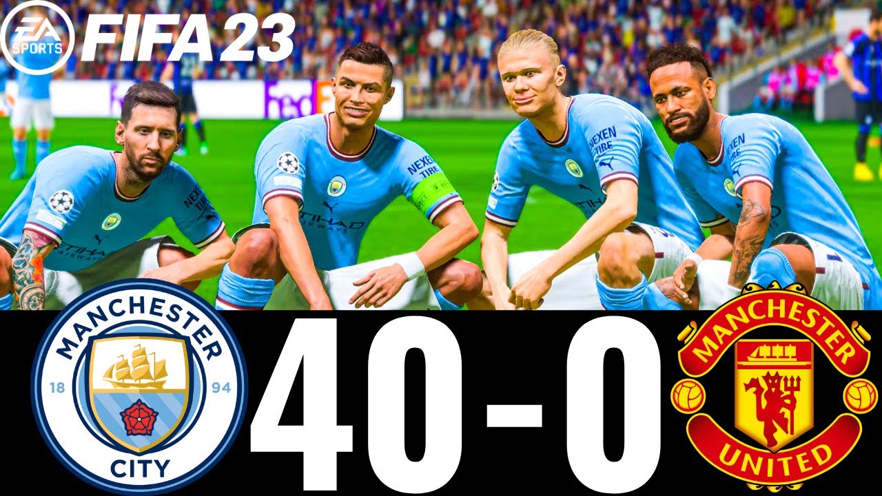 FIFA 23 - MESSI, RONALDO, MBAPPE, NEYMAR, ALL STARS - MAN CITY 40-0 MAN UNITED - UCL FINAL!