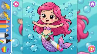 Princess Coloring Magic! ✨ Glitter Art & Coloring Game for Kids 🎨👑 #Shorts screenshot 1