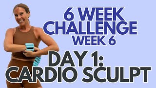 PILATES 6 WEEK CHALLENGE ||  WEEK 6: DAY 1 CARDIO SCULPT PILATES with WEIGHTS