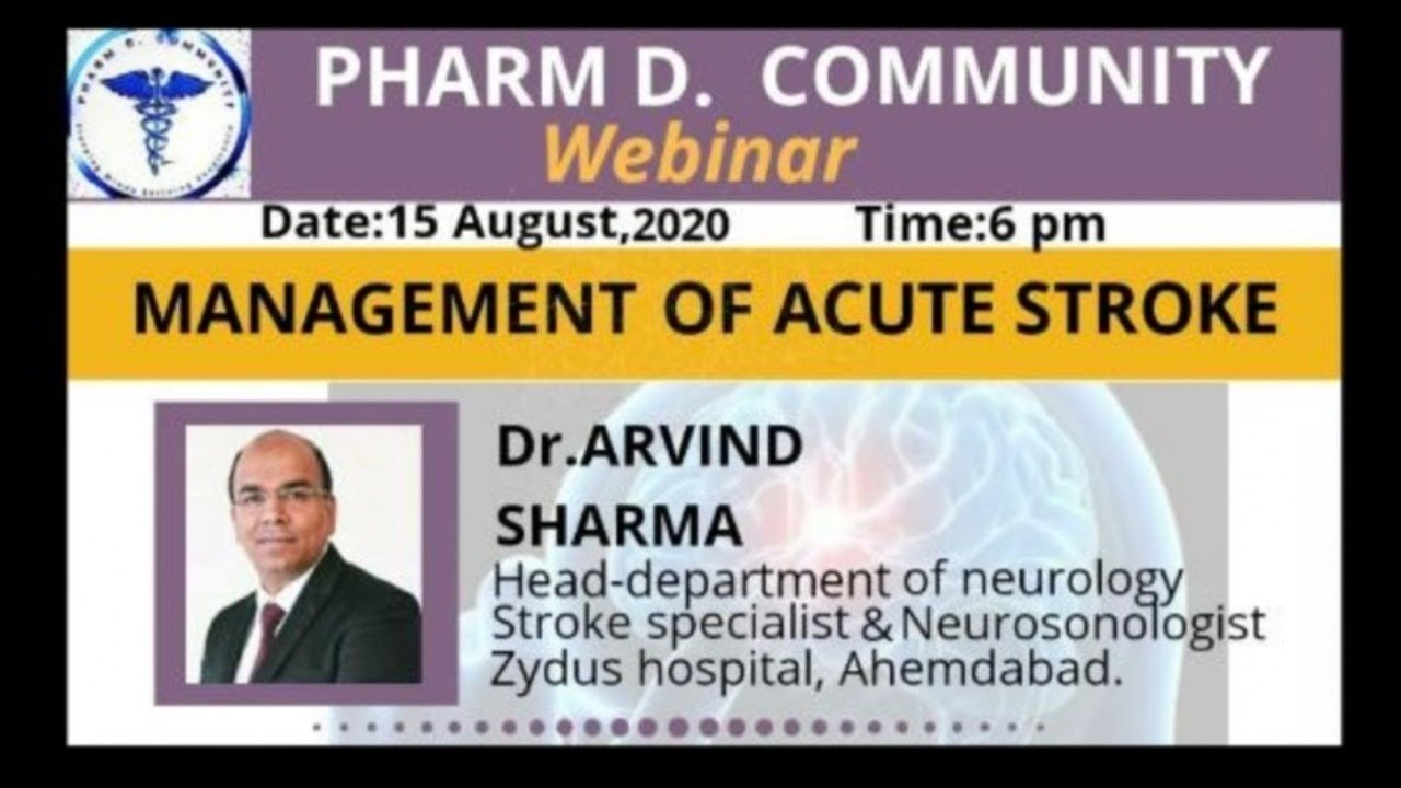 PHARM D COMMUNITY- Webinar on Acute Stroke Management #stroke # ...
