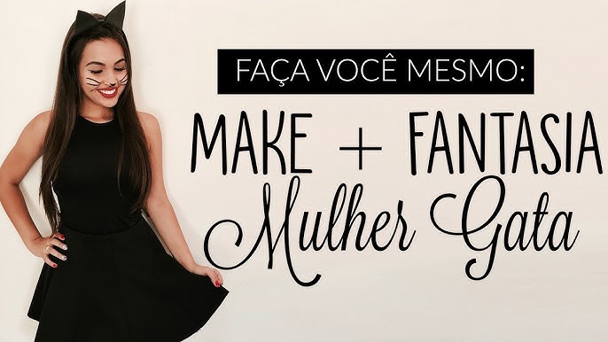 DIY FANTASIA DE ÚLTIMA HORA: Como fazer orelha de gatinho + maquiagem +  penteado - Camila Carregal 