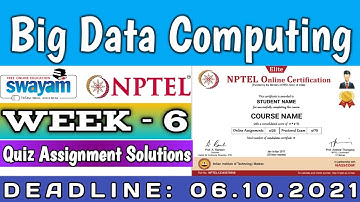 NPTEL BIG DATA COMPUTING ASSIGNMENT 6 SOLUTIONS