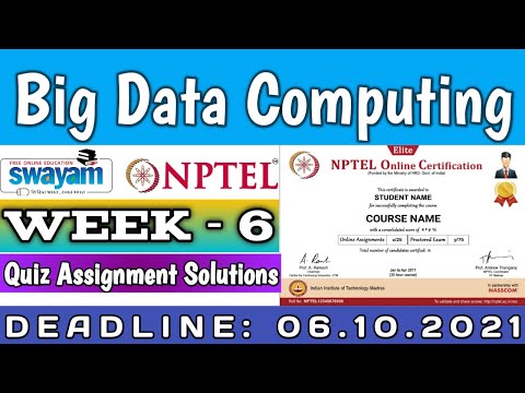 NPTEL BIG DATA COMPUTING ASSIGNMENT 6 SOLUTIONS