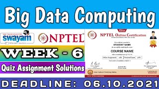 NPTEL BIG DATA COMPUTING ASSIGNMENT 6 SOLUTIONS