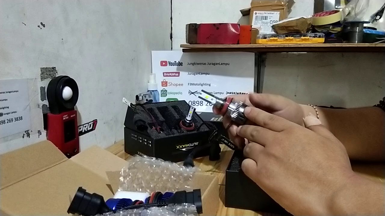 perbedaan led buat foglamp h8 h11 h16 automaxx dc dan JL3 YouTube