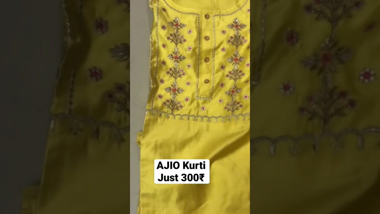 Ajio Raw Silk Yellow Kurti at Rs.300 