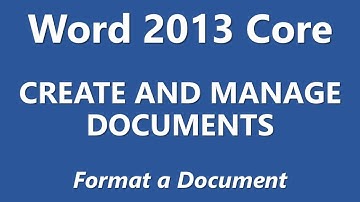 MOS Review - Word 2013 Core - Create and Manage Documents - Part 3 of 5