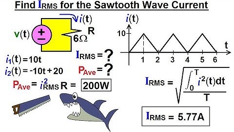 Electrical Engineering: Ch 12 AC Power (27 of 58) Find I-RMS for Sawtooth Wave Current