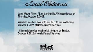 Obits for October 10, 2022 Profile