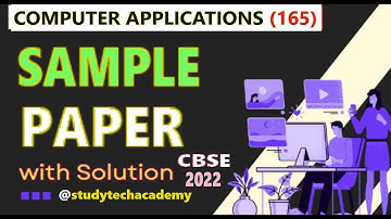 CBSE Sample Paper Solution 2022 | Class 10 Computer Applications (Code 165)